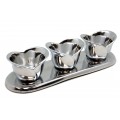 52551 - PLAIN RECT. TRAY WITH 3/BOWL & 3 SPOONS